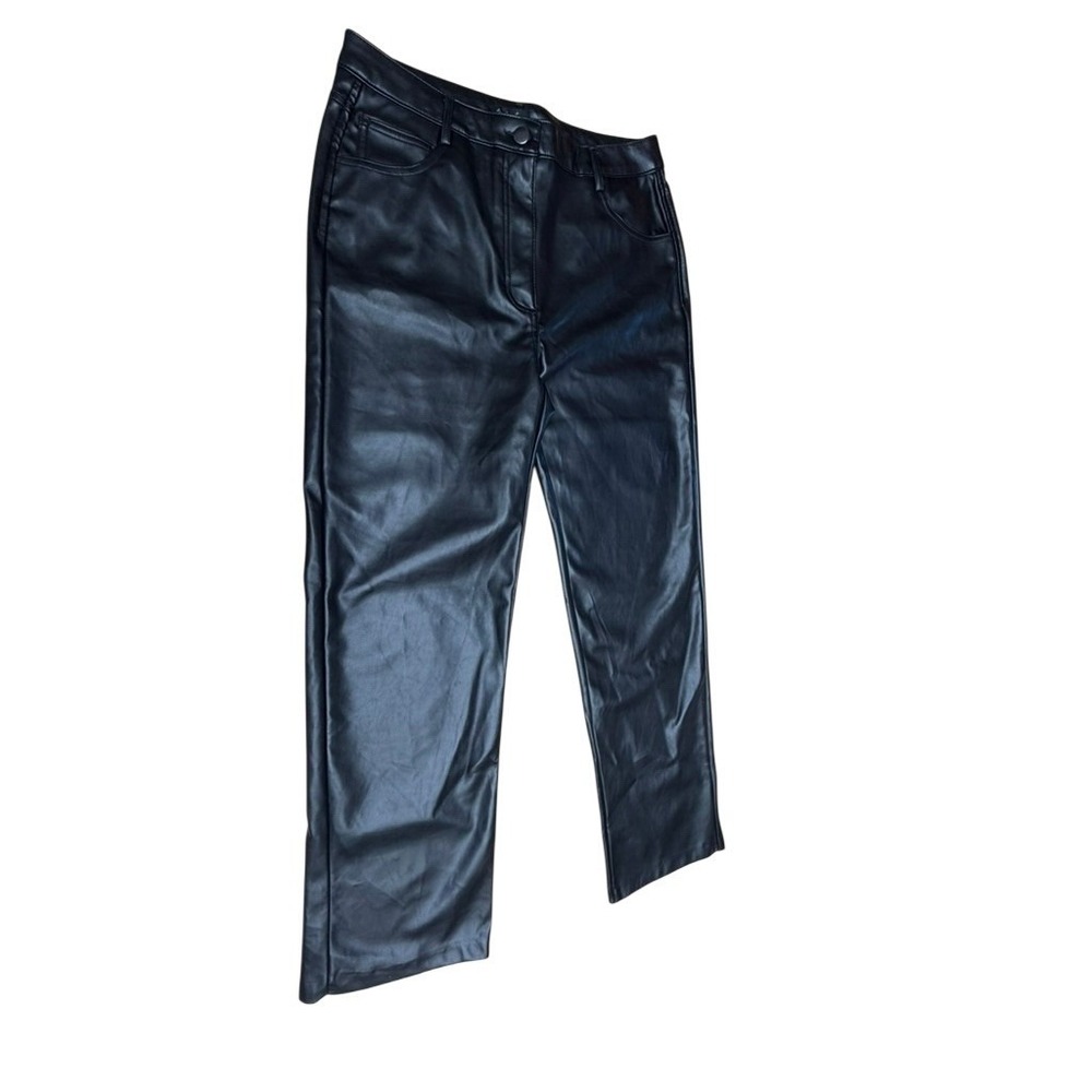 NWT! "Hunter & Brown" Black Faux Leather Straight Leg Pants Womens XL Rave Party